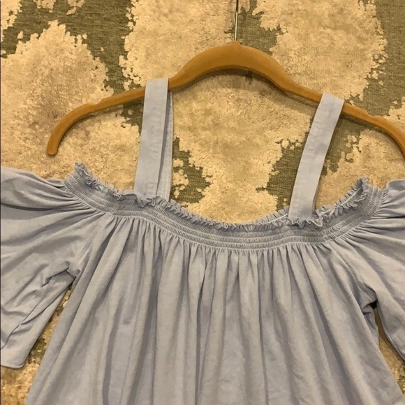 Free People Darling Off-the-Shoulder Blue Top XS - Picture 4 of 7
